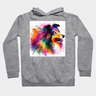 Abstract painting of a Sheltie Dog Hoodie